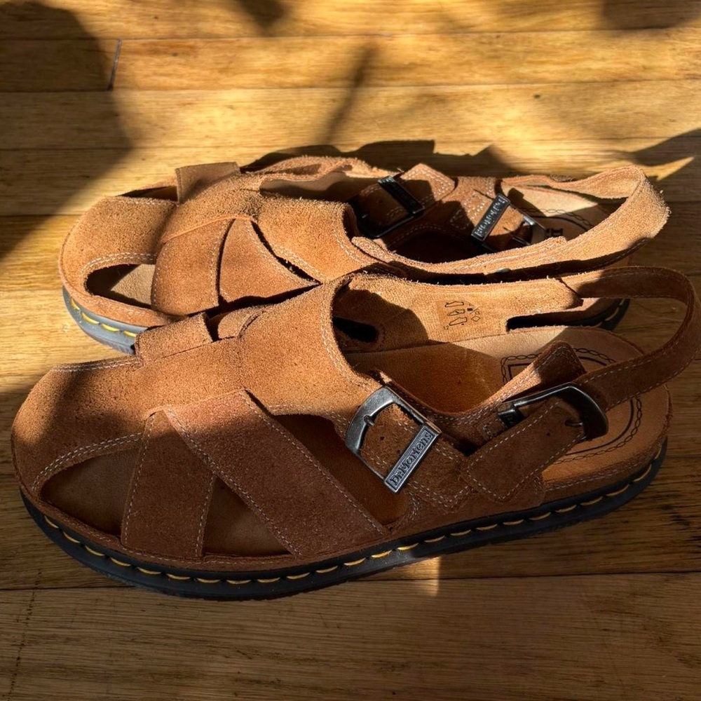 Dr. Martens Tan Suede Sandals - Picture 3 of 7